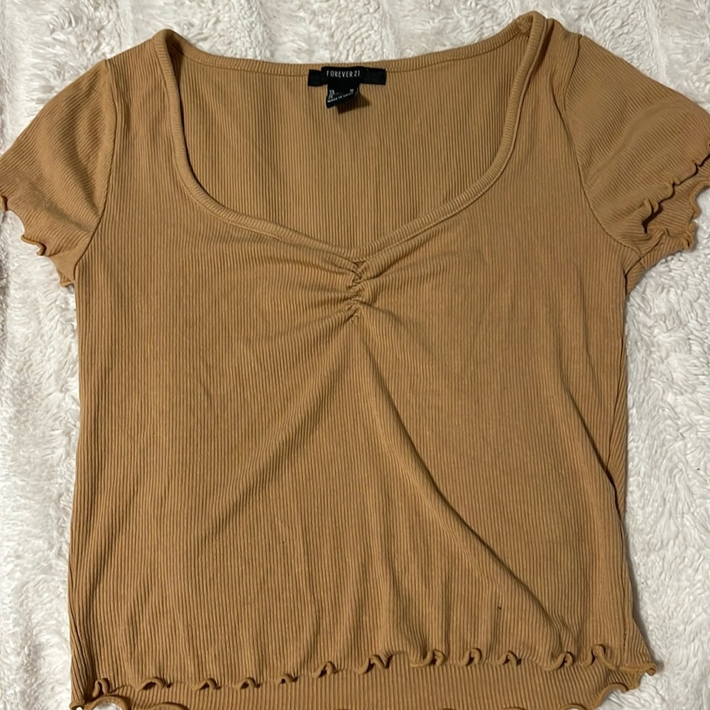 Tan Forever 21 crop top